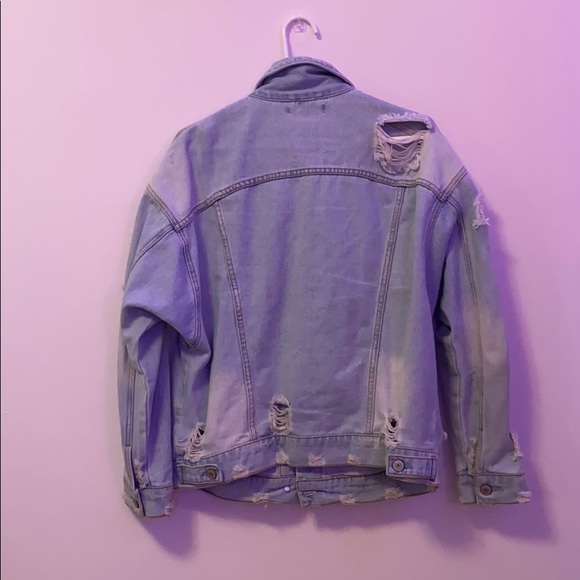 Forever21 Light Wash Ripped Blue Jean Jacket - S - Picture 4 of 4